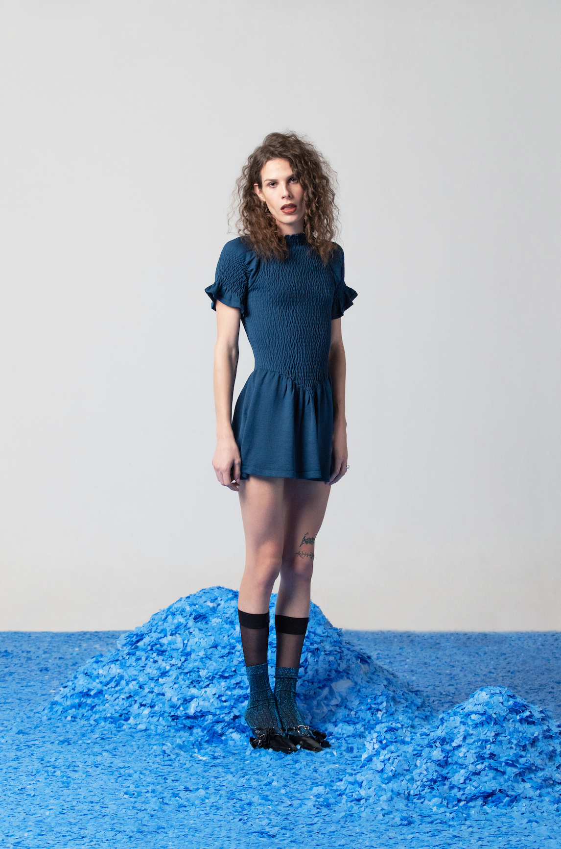 Vestido Frock Azul-Petróleo